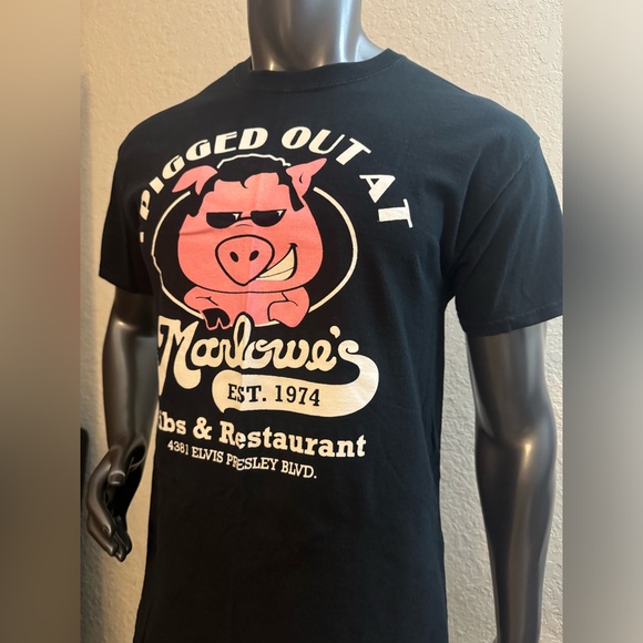I Pigged Out At Marlowes Ribs & Restaurant No Butts About it Cotton Large unisex - Picture 4 of 14